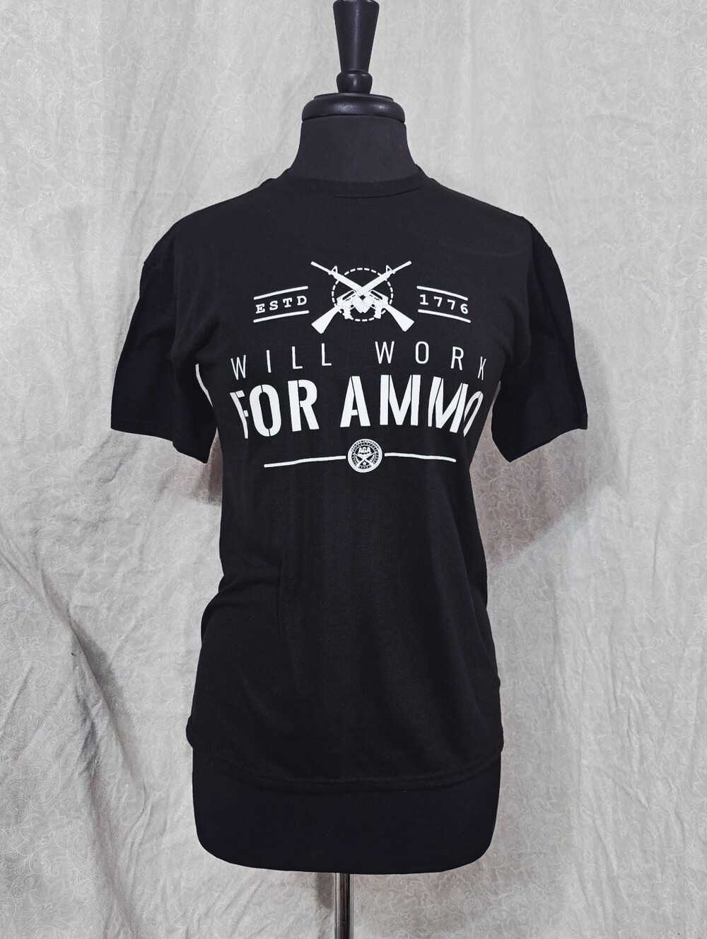 Delta Dri Will Work For Ammo Graphic Tee Black S 1776 Patriotic Gun Rights Shirt